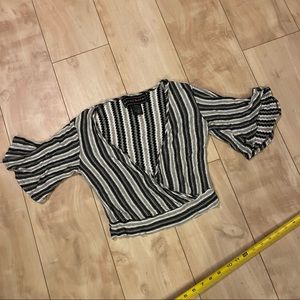 Cropped knit Faux Wrap Top Medium NWOT! Lightweight